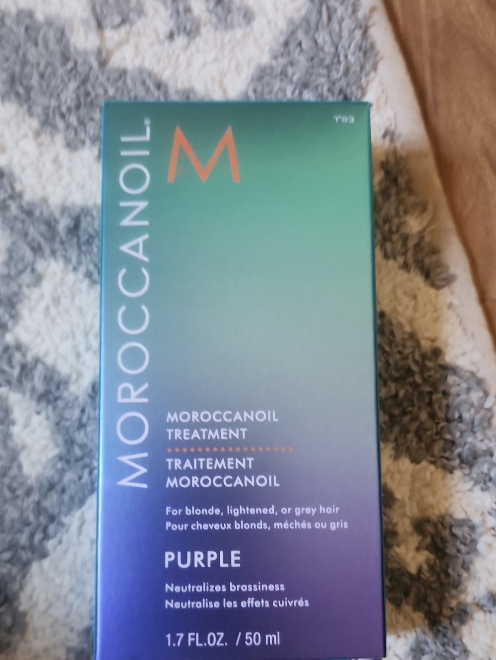 Moroccanoil Purple Treatment - Green Blue Gradient with Orange Logo